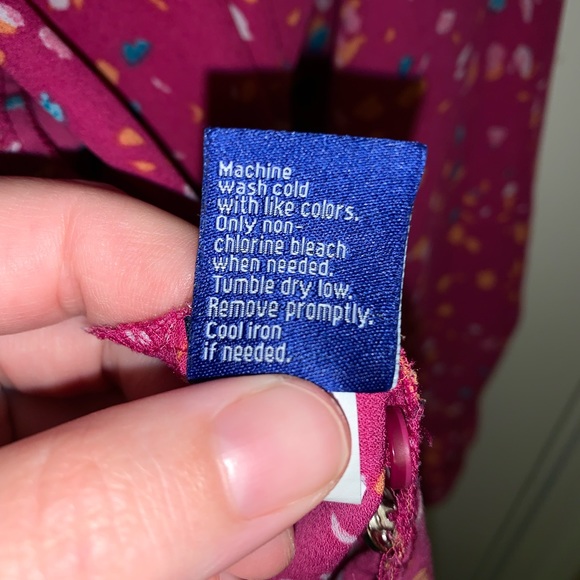 Pink/ Multi Color Long Sleeve Blouse Size Large - Picture 7 of 7